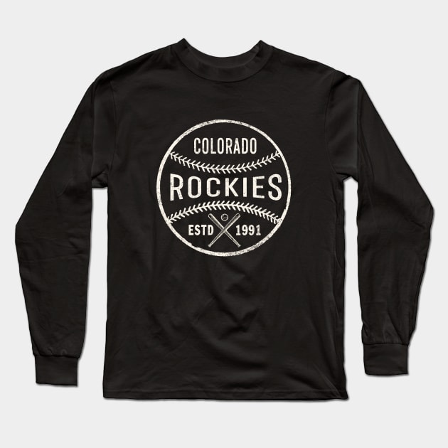 Vintage Colorado Rockies by Buck Tee Originals Long Sleeve T-Shirt by Buck Tee